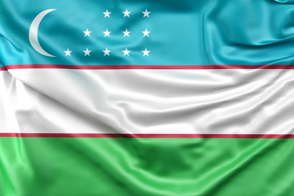 Die Flagge von Usbekistan