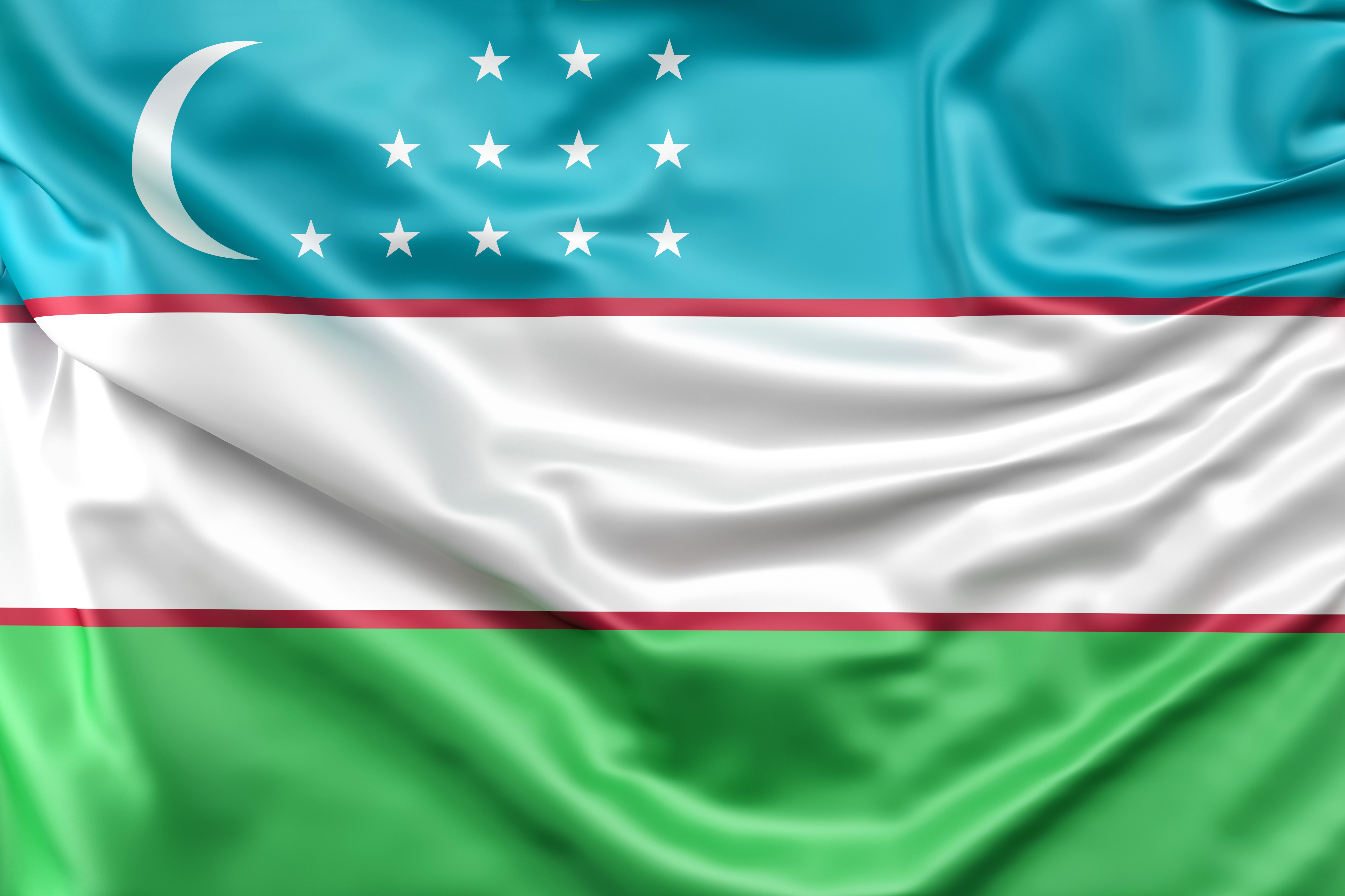 Die Flagge von Usbekistan