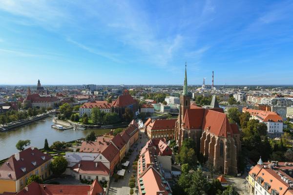 Luftansicht der Altstadt von Breslau